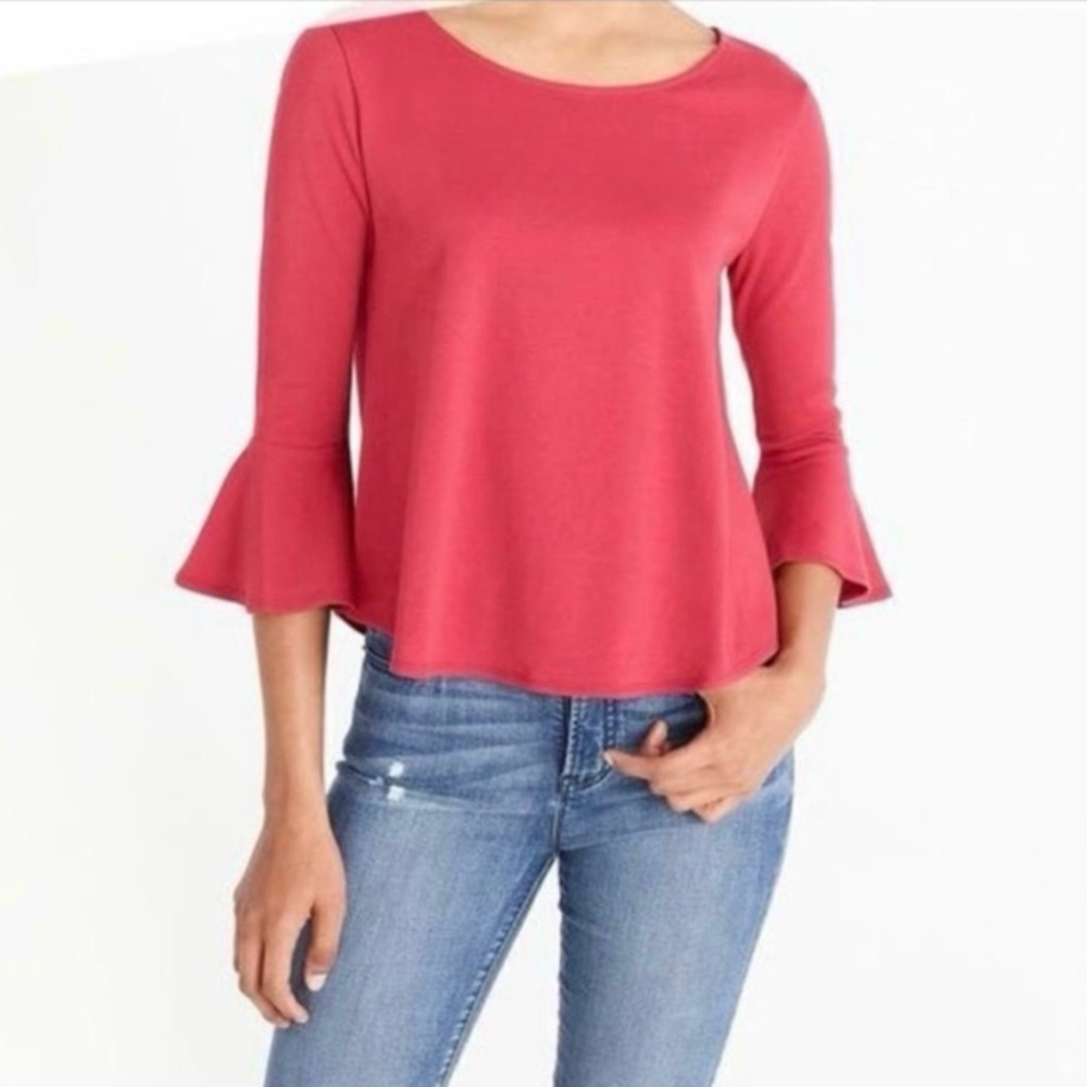 J.Crew Mercantile Red Bell Sleeve Cotton Top Medium